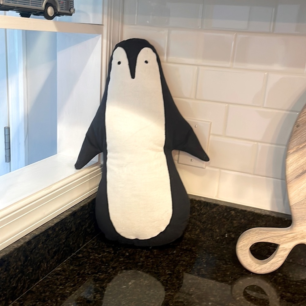 Crate & Barrel Kids Penguin Decorative pillow- repaired arms and tag removed